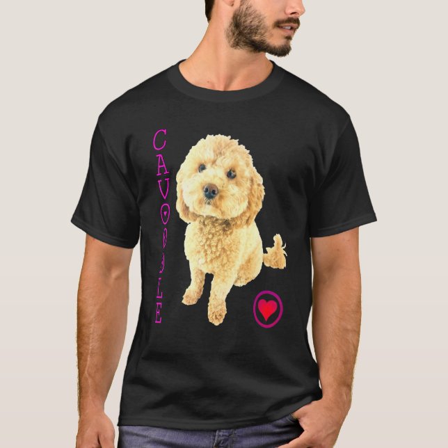 Cavoodle Puppy Pudel Kor Noodle Toppen Cute T Shirt (Framsida)