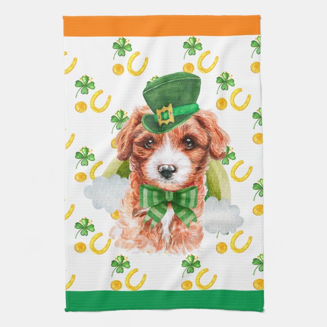 Cavoodle Semester Hem Inredning St Patricks Day Kökshandduk (Vertikal)