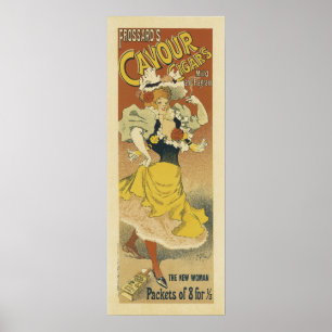 Cavour Cigars Vintage Fransk Poster