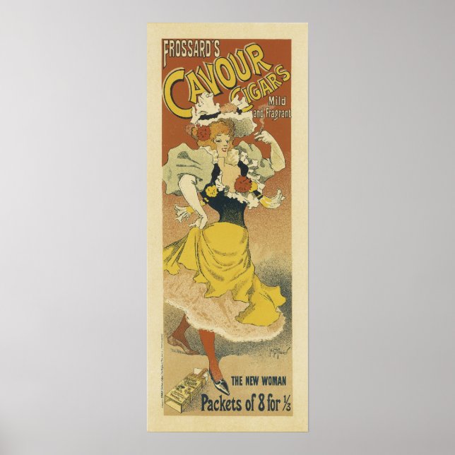 Cavour Cigars Vintage Fransk Poster (Framsidan)