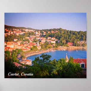 Cavtat, Kroatiens stadsvy från Mausoleum Poster