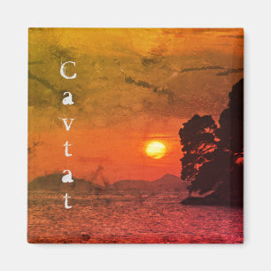 Cavtat, Kroatiens syn på solnedgången 1974-filterk Magnet