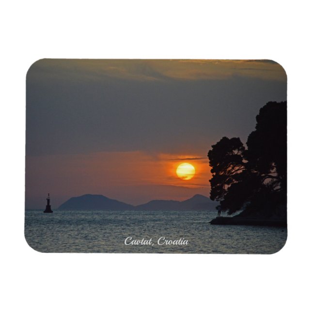 Cavtat, Kroatiens syn på Sunset Helgdag Magnet (Horisontell)