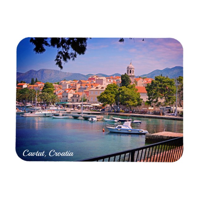 Cavtat, Kroatiens syn på Town Helgdag Postcard Magnet (Horisontell)
