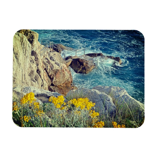 Cavtat Rocky Beach View-Helgdag Magnet (Horisontell)