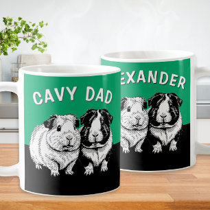 Cavy Pappa Personlig Marsvin Älskare Grön Kaffemugg