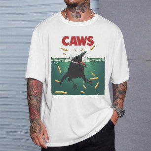 "CAWS" Rolig Krage Käkar Poster Parodi T Shirt