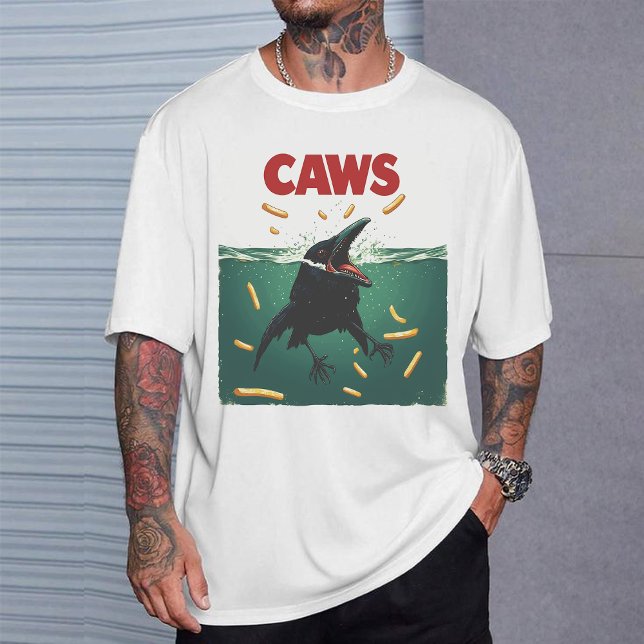 "CAWS" Rolig Krage Käkar Poster Parodi T Shirt (Skapare uppladdad)