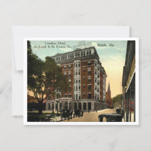 Cawthon Hotel, Mobile AL 1910s Vintage Vykort