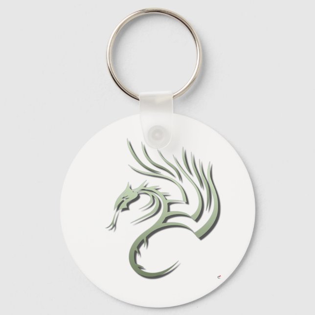 Cawthorne the Metallic Grönt Dragon Nyckelring (Framsida)