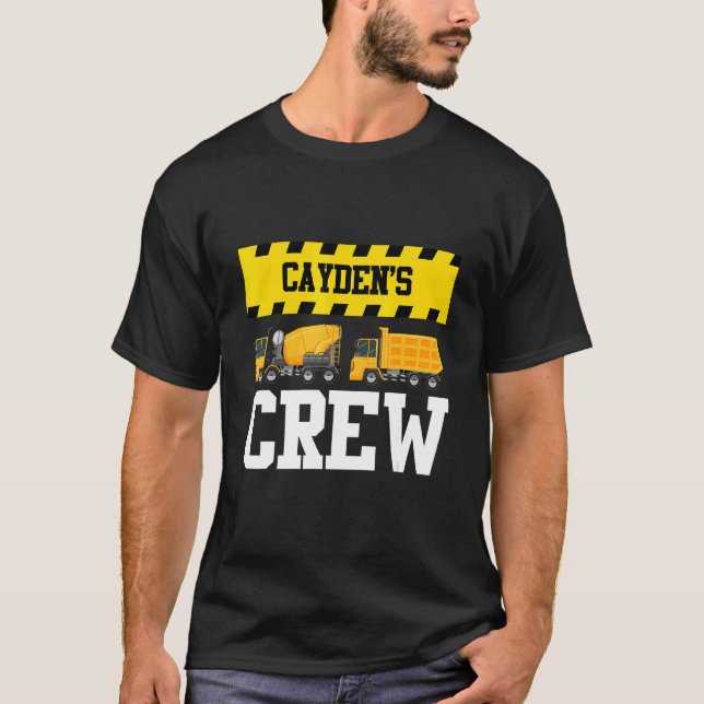 Cayden Construction Crew Anpassningsbar Dumptruck  T Shirt (Framsida)