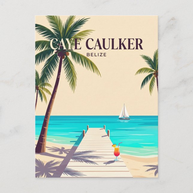 Caye Caulker Belize Vykort (Framsida)