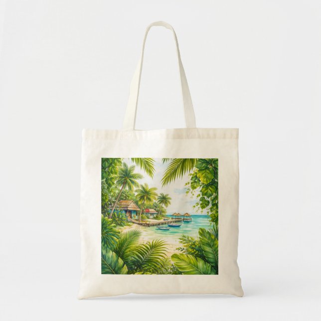 Caye Caulker Tropisk Ö Island Tygkasse (Framsidan)