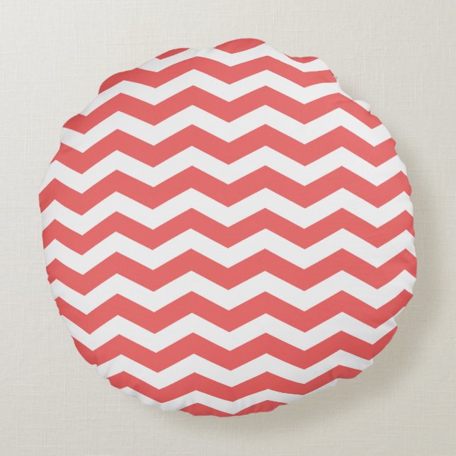 Cayenne Chevron Mönster Round Pillows Rund Kudde (Baksidan)
