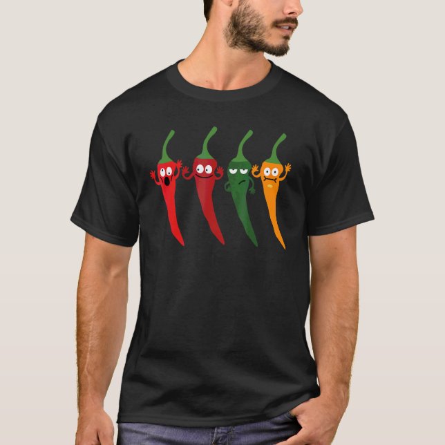 Cayenne Pepper-Hetten Colorful Chili T Shirt (Framsida)