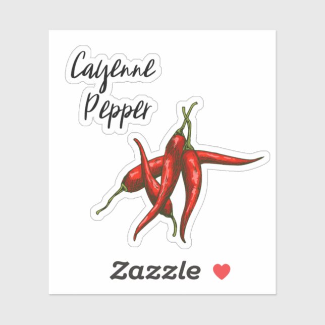 Cayenne Pepper Spice Burk Sticker Klistermärken (Ark)