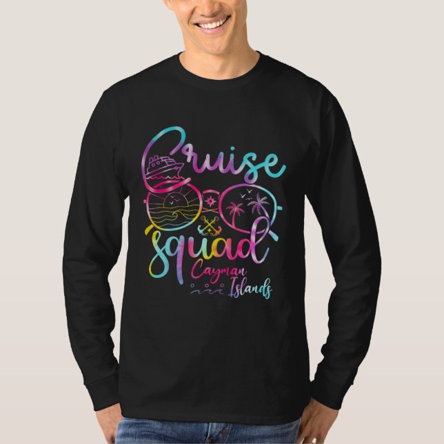 Cayman Islands Cruise Squad 2023 Tie Dye Holiday M T Shirt (Framsida)