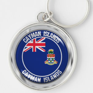 Cayman Islands rundaEmblem Rund Silverfärgad Nyckelring