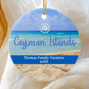 Caymanöarna Beach Vacation Family Resa Julgransprydnad Keramik