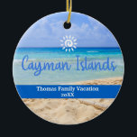 Caymanöarna Beach Vacation Family Resa Julgransprydnad Keramik<br><div class="desc">Cute personalizable Cayman Resa souvenir. Anpassning: Ändra rubrik och år för att göra den unik.</div>