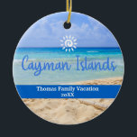 Caymanöarna Beach Vacation Family Resa Julgransprydnad Keramik<br><div class="desc">Cute personalizable Cayman Resa souvenir. Anpassning: Ändra rubrik och år för att göra den unik.</div>
