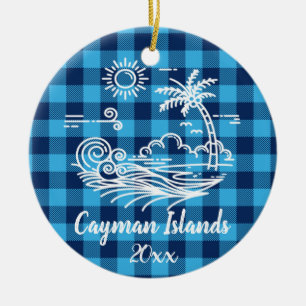 Caymanöarna Buffalo Kontrollera jul Julgransprydnad Keramik