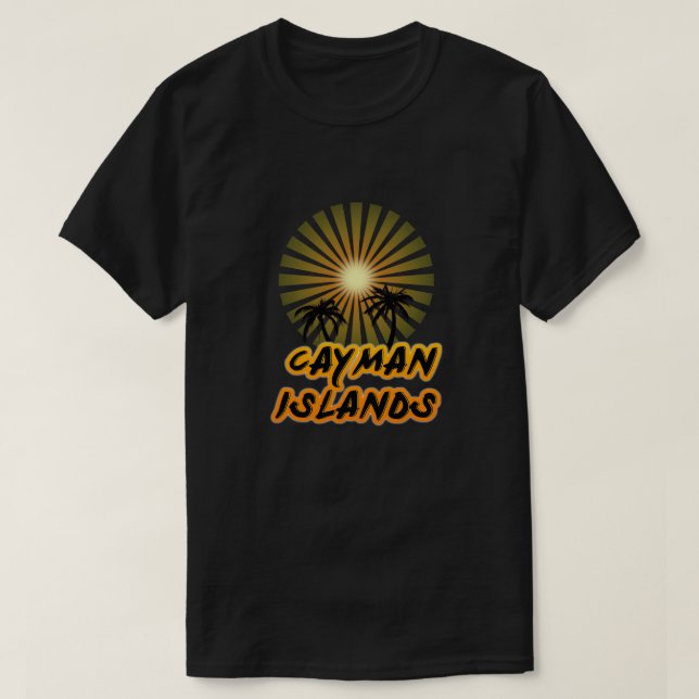 Caymanöarna coconut träd silhouette t shirt (Design framsida)