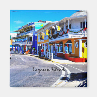 Caymanöarna Colorful Shops Magnet