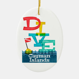 Caymanöarna Dive - Färgfläckar Julgransprydnad Keramik