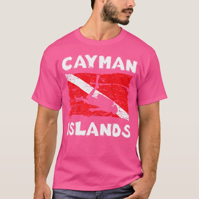 Caymanöarna Divers Dyka Flagga T Shirt (Framsida)