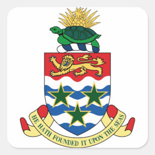 Caymanöarna emblem fyrkantigt klistermärke