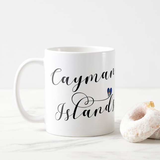 Caymanöarna Flagga Heart, Cayman Isles Kaffemugg (Med munk)