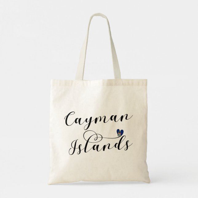 Caymanöarna Flagga Heart, Cayman Isles Tygkasse (Baksida)