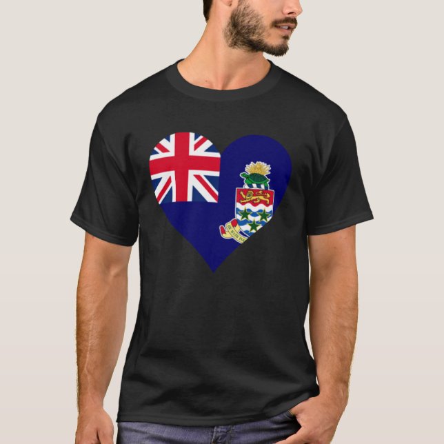 Caymanöarna Flagga Heart Caymanöarna Kärlek Caym T Shirt (Framsida)