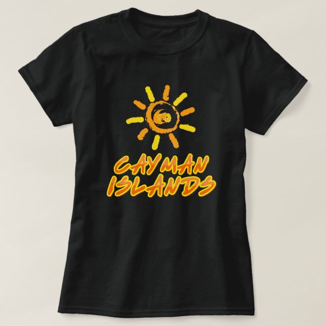 Caymanöarna, god gult och orange t shirt (Design framsida)