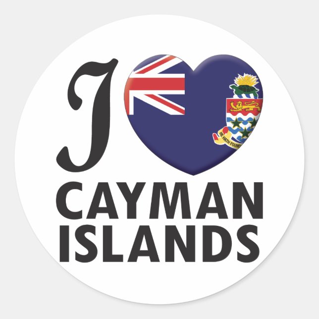 Caymanöarna Kärlek Runt Klistermärke (Framsida)