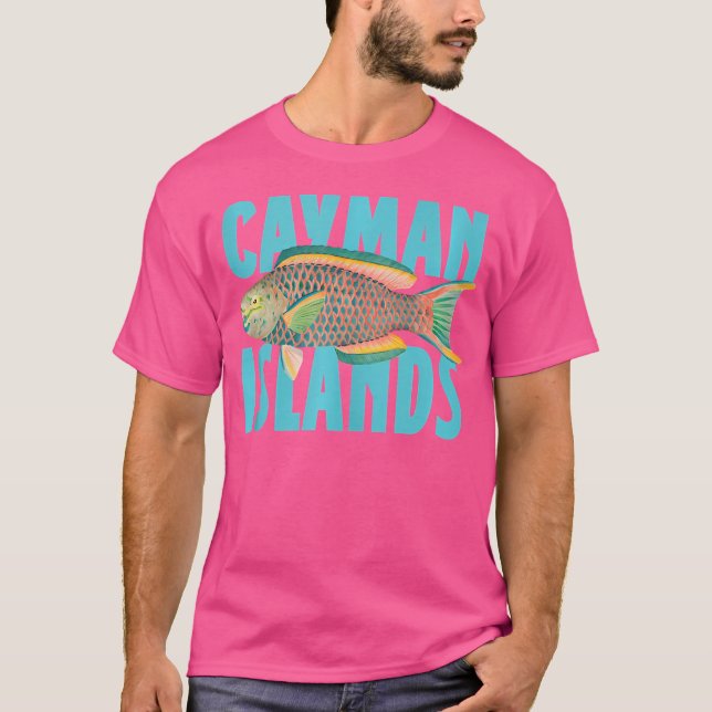 Caymanöarna Parrot Fish Dyka T Shirt (Framsida)