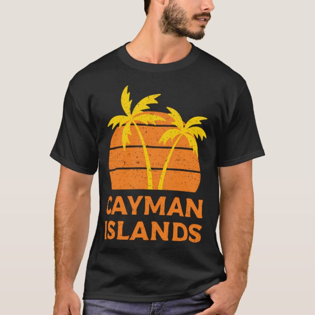 Caymanöarna Retro T Shirt (Framsida)