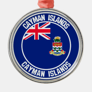 Caymanöarna Round Emblem Julgransprydnad Metall