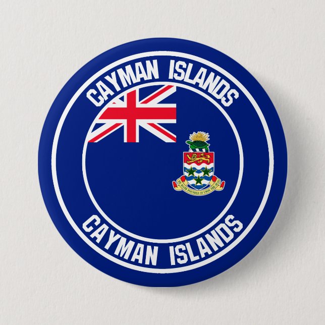 Caymanöarna Round Emblem Knapp (Framsida)