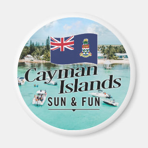 "Caymanöarna Sol & Roligt" med Flagga Magnet