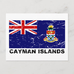 Caymanöarna Vintage Flagga Vykort