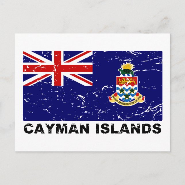 Caymanöarna Vintage Flagga Vykort (Framsida)