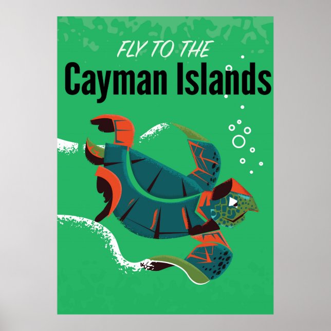 Caymanöarna vintage-resaaffisch poster (Framsidan)