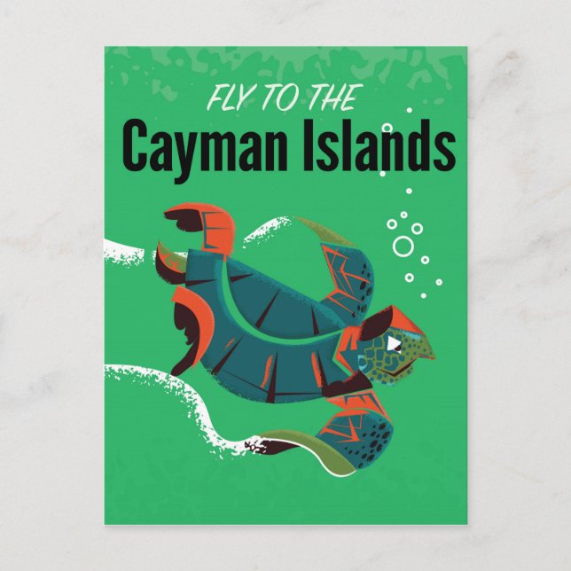 Caymanöarna vintage reseaffisch vykort (Framsida)