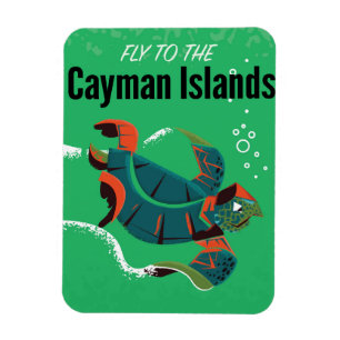 Caymanöarna vintage resor poster magnet