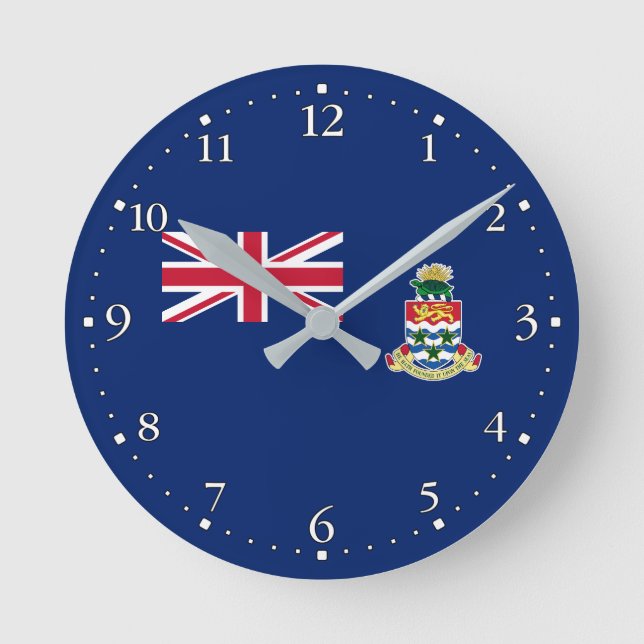 Caymanöarnas flagga rund klocka (Framsida)