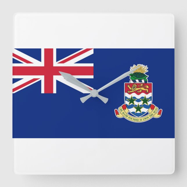 Caymanöarnas nationella Flagga Fyrkantig Klocka (Framsida)