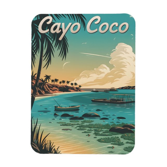Cayo Coco Cuba Vintage Magnet (Vertikal)