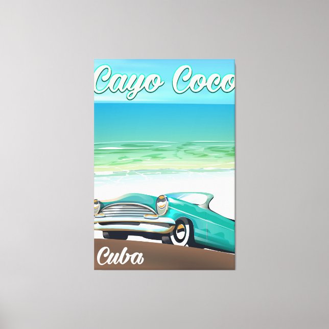 Cayo Coco cuban-semester poster Canvastryck (Framsida)